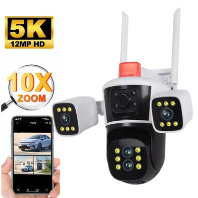 CAMARA WIFI PARA EXTERIOR TRIPLE LENTE CON ZOOM OPTICO CON ALARMA 5K