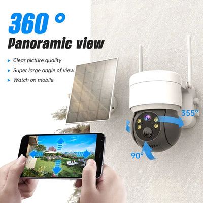 CAMARA WIFI PARA EXTERIOR 4MPX CON PANEL SOLAR