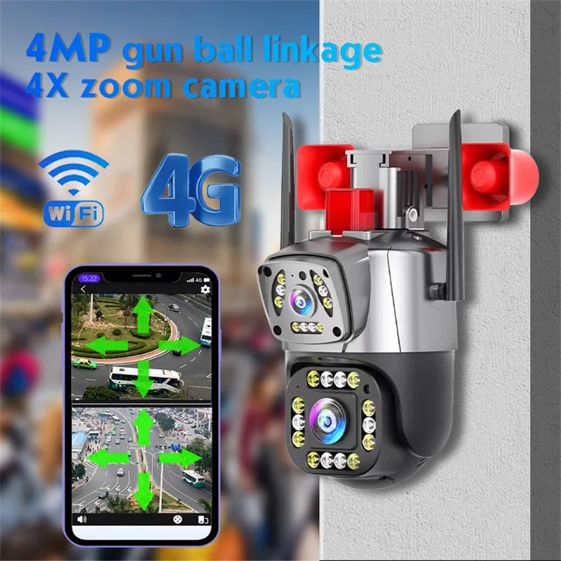 CAMARA WIFI PARA EXTERIOR DOBLE LENTE CON DOBLE BOCINA